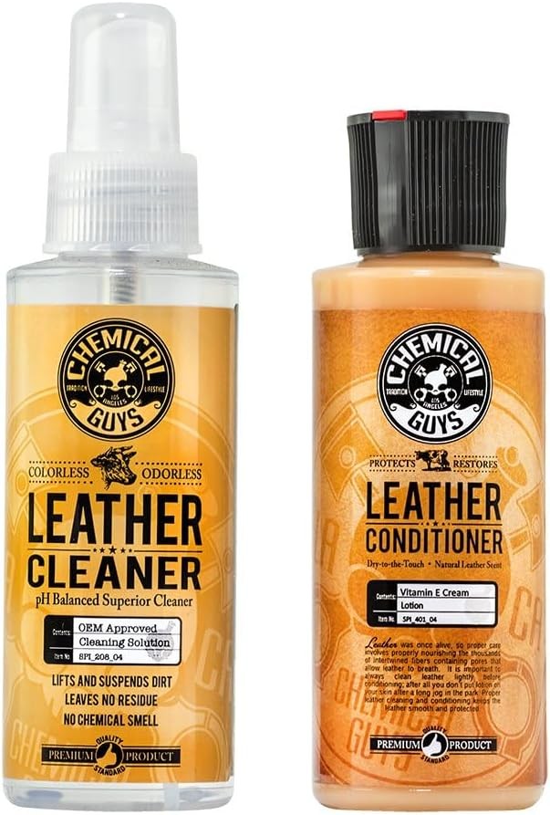Chemical Guys Leather Cleaner and Conditioner Kit – 2 Bottles (4 oz Each), Car C