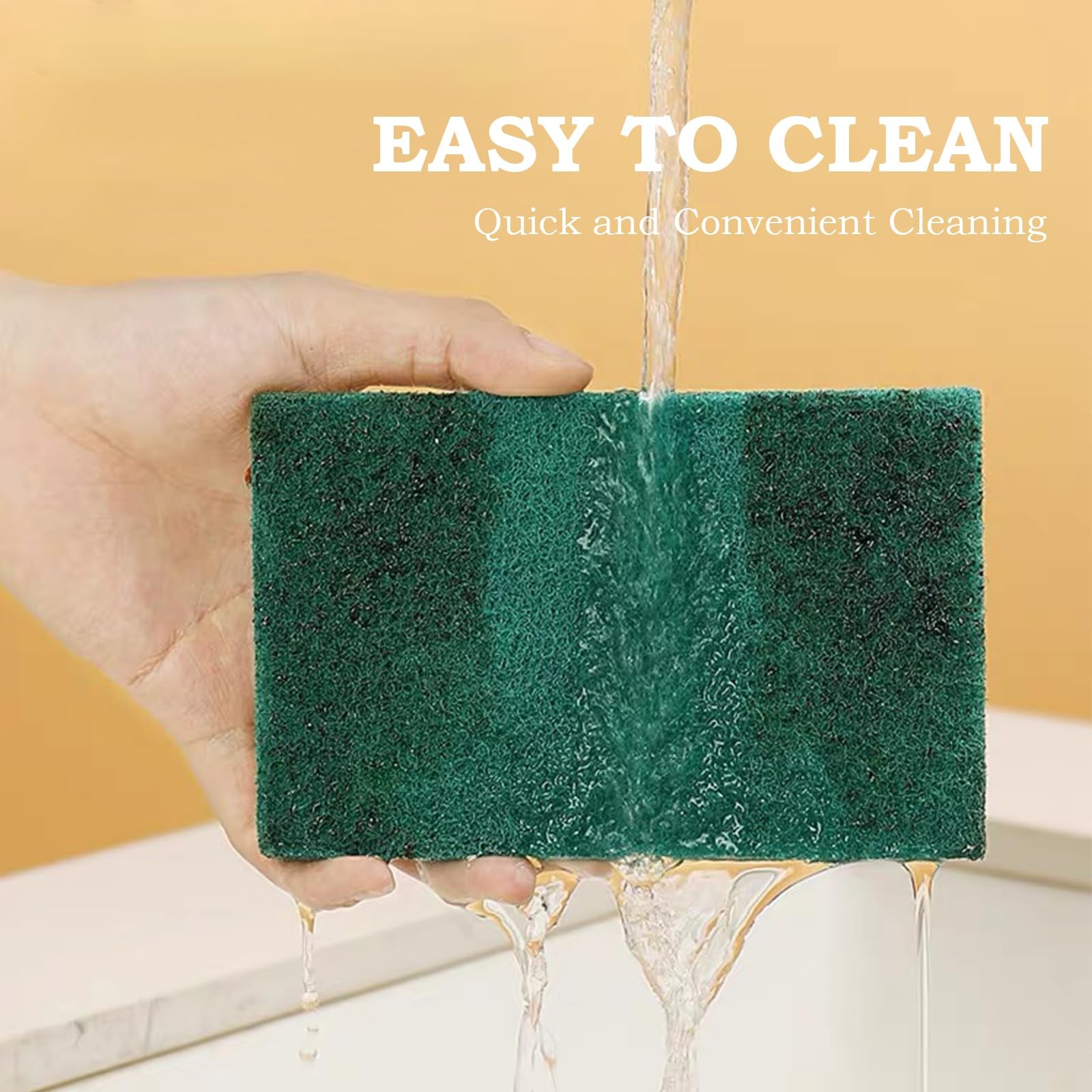 Heavy Duty Scour Pads Sponge Dish Scrubber Green Reusable Household Scrub Pad…