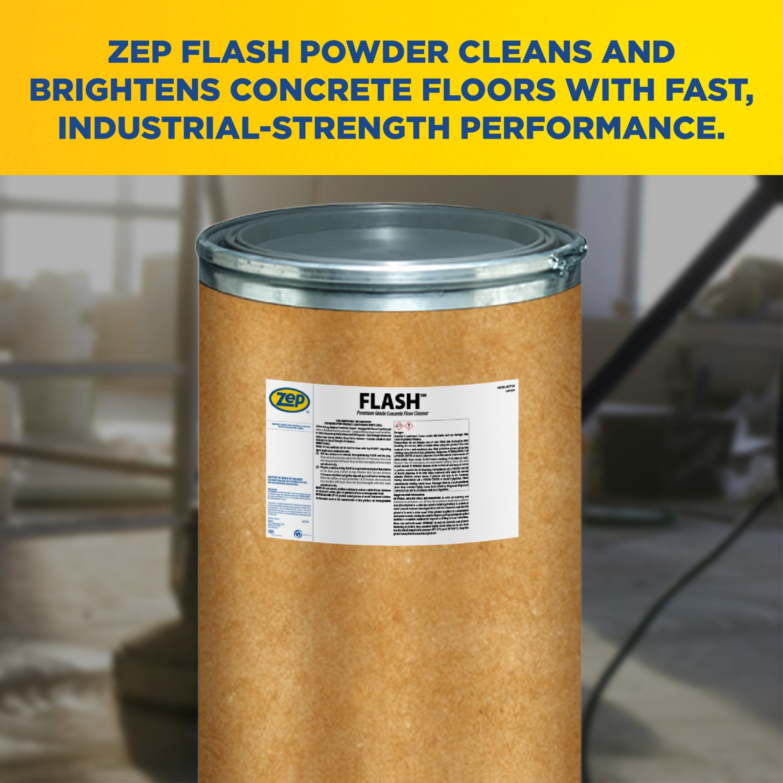 Zep Flash Powdered Concrete Floor Cleaner – 125lb (Case of 1) 72342 – Premium