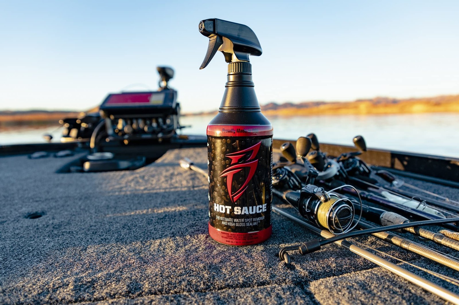 Boat Bling Hot Sauce Premium Hard Water Spot Remover w/High-Gloss Wax Sealants,