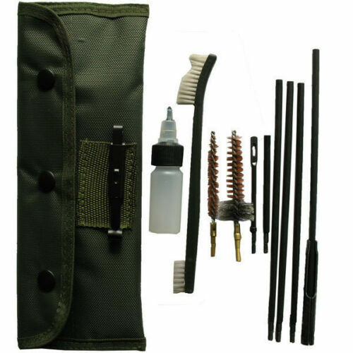 10 Pcs .22 22LR .223 556 Rifle Gun Cleaning Kit Nylon Brush Cleaner with Pouch