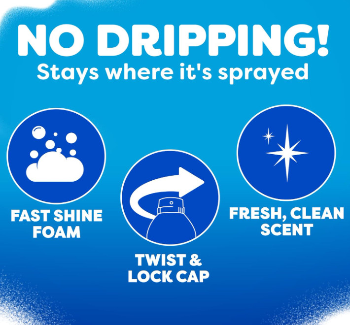 19oz Twin Pack, Foaming Glass Cleaner Spray, No Drip Streak Free Windows Mirrors
