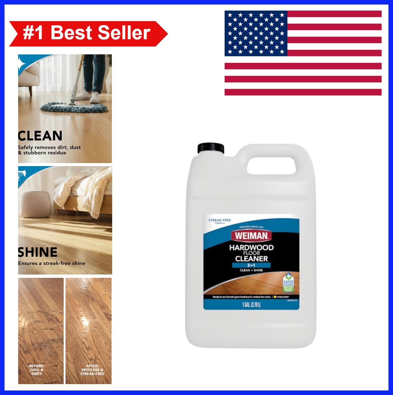 Hardwood Floor Cleaner 128 Ounce 1 Gallon Refill Finished Engineered Laminate