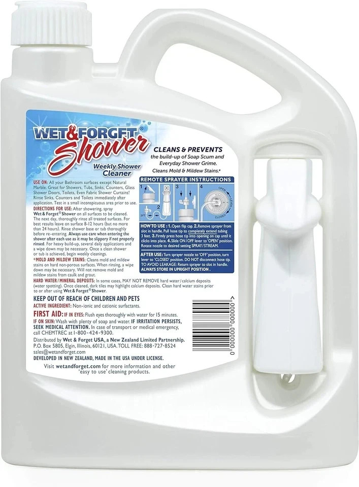 Wet & Forget Shower Cleaner Requires No Scrubbing, Vanilla, 64 Ounce (Pack of 1)