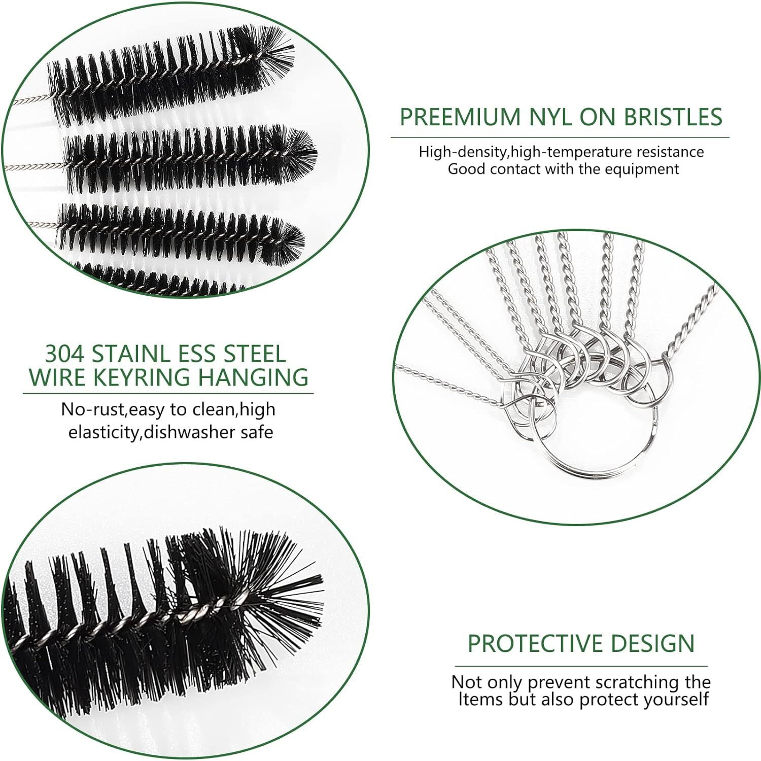 Bottle Cleaner Brushes Set Pipe Bong Cleaner Glass Tube Cleaning Brush Household