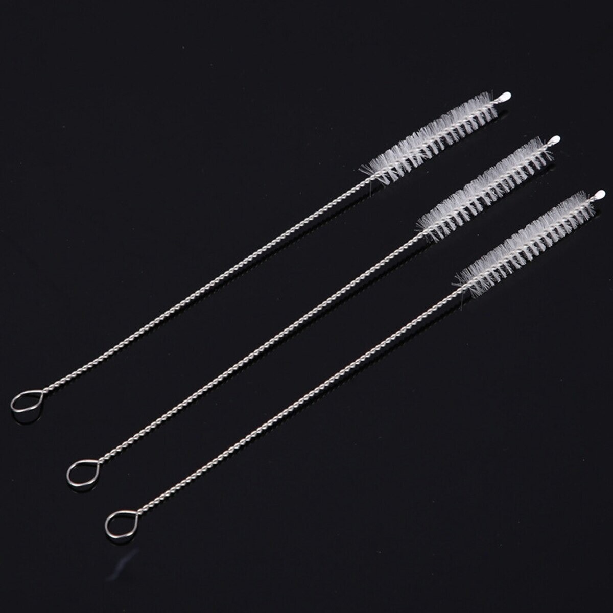 10Pcs Cleaning Brush Kit Nylon Stainless Steel Long Handle Straw Tube Pipe New