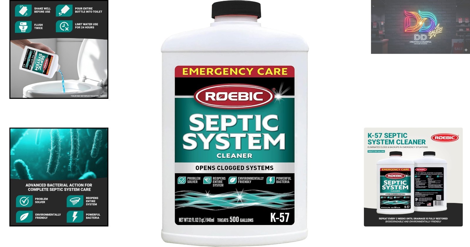 Septic System Cleaner – Biodegradable, Fast-Acting 32oz Treatment