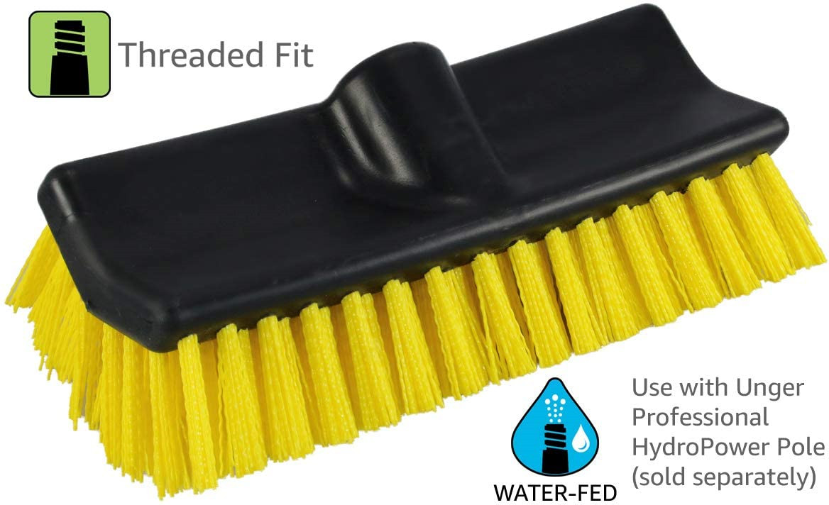 Unger Waterflow Hard Stiff Bristles Boat Wash Bi Level Deck Scrub Brush 10 Inch
