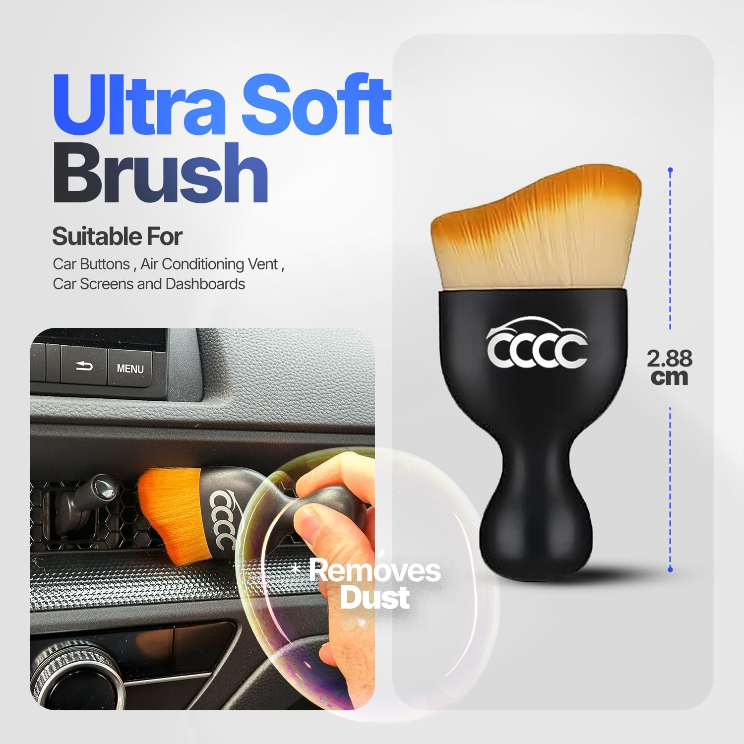 5 Pcs Car Detailing Brush Set – 2 Pcs Ultra-Soft for Delicate Leather, Screen…