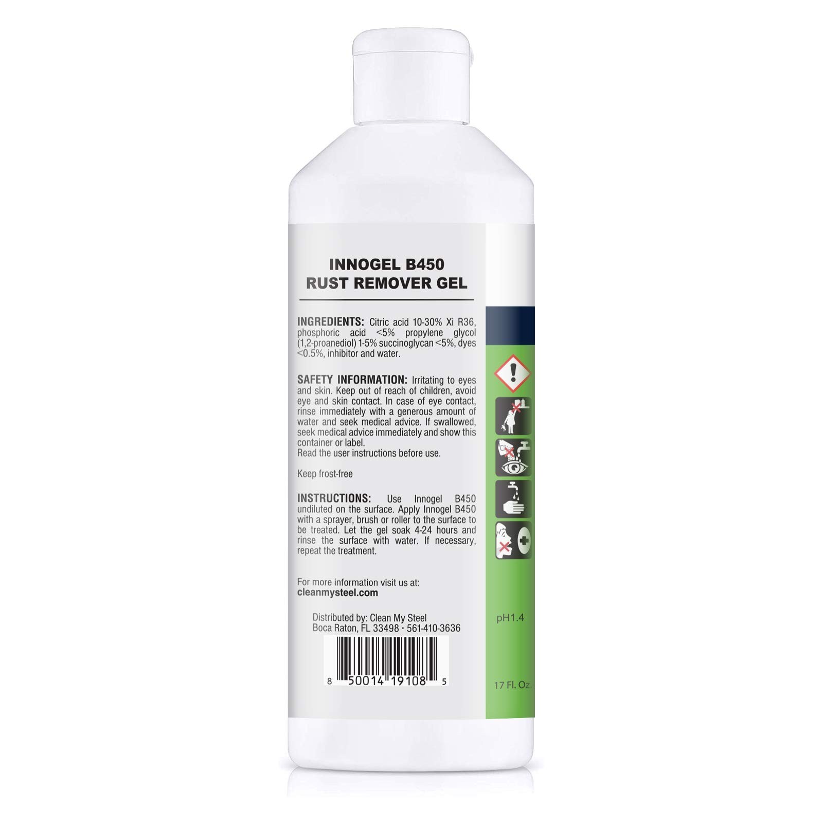 Industrial Heavy-Duty Rust Stain Remover Gel for Metal & Stainless Steel – No Sc