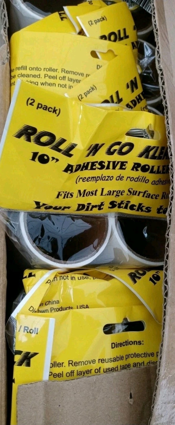 Lint Roll N Go Adhesive Replacement Rollers 10″ 6 packs of 2 New