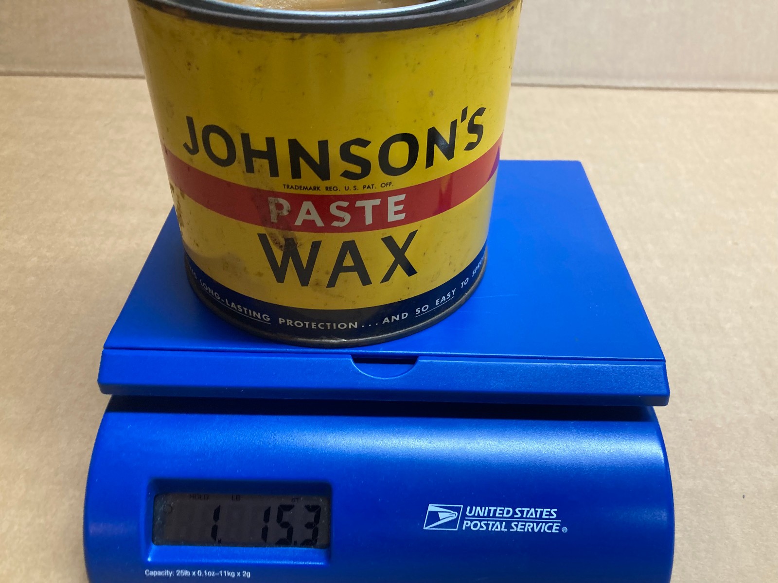 2Lb Can of SC Johnson Paste Wax Approx 85% Full (1 lb 15.3 oz) Discontinued