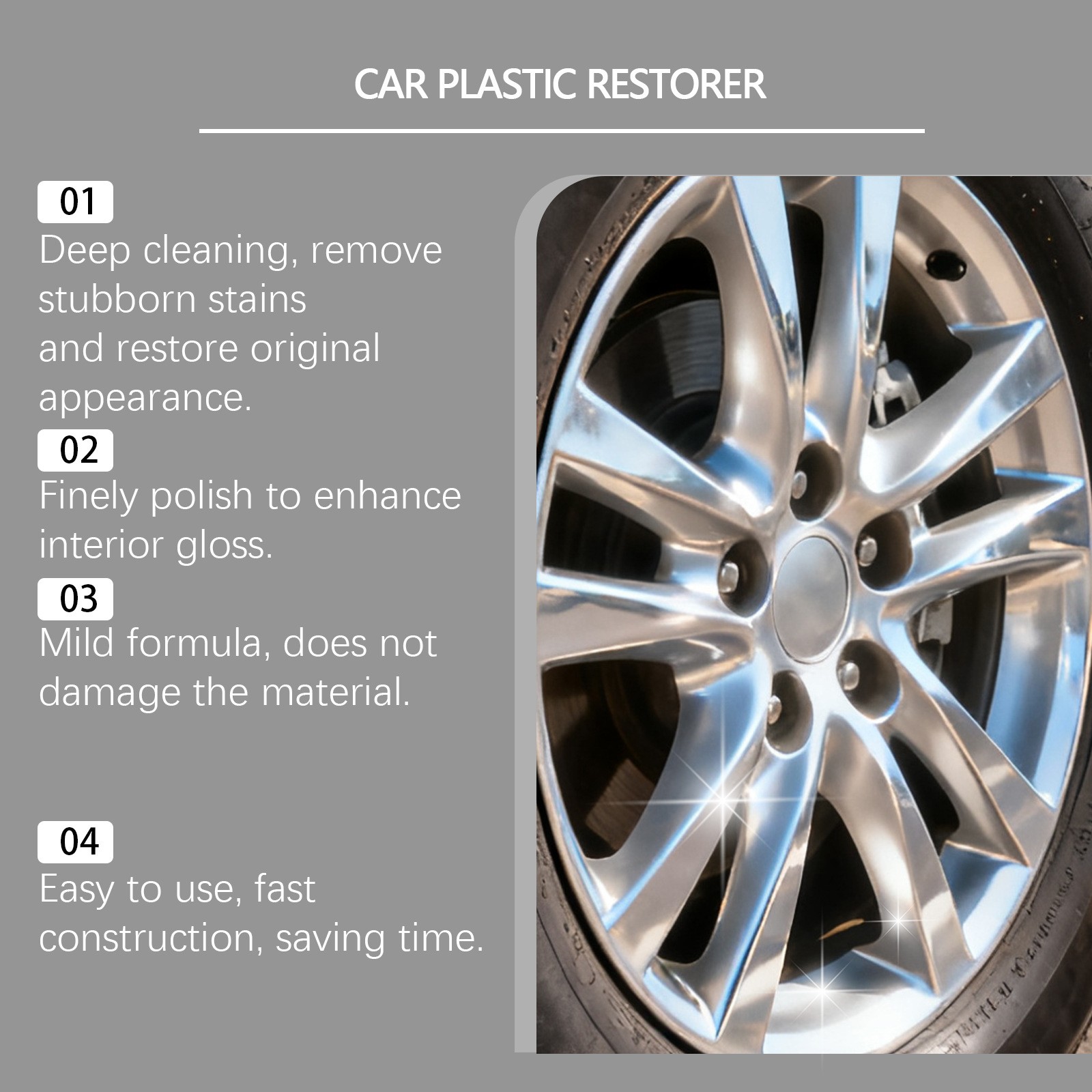 Plastic Restorer For Cars,Scratch Repair/Cleaner,Restore Faded Plastic Surfaces