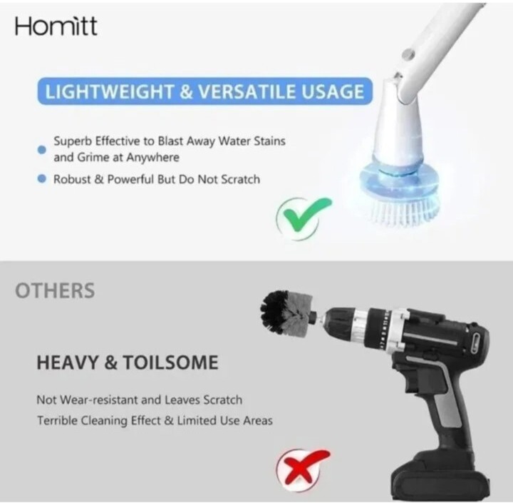Electric Scrubtastic Rechargeable Cordless Spin Scrubber 4 Head Car Cleaning Mop