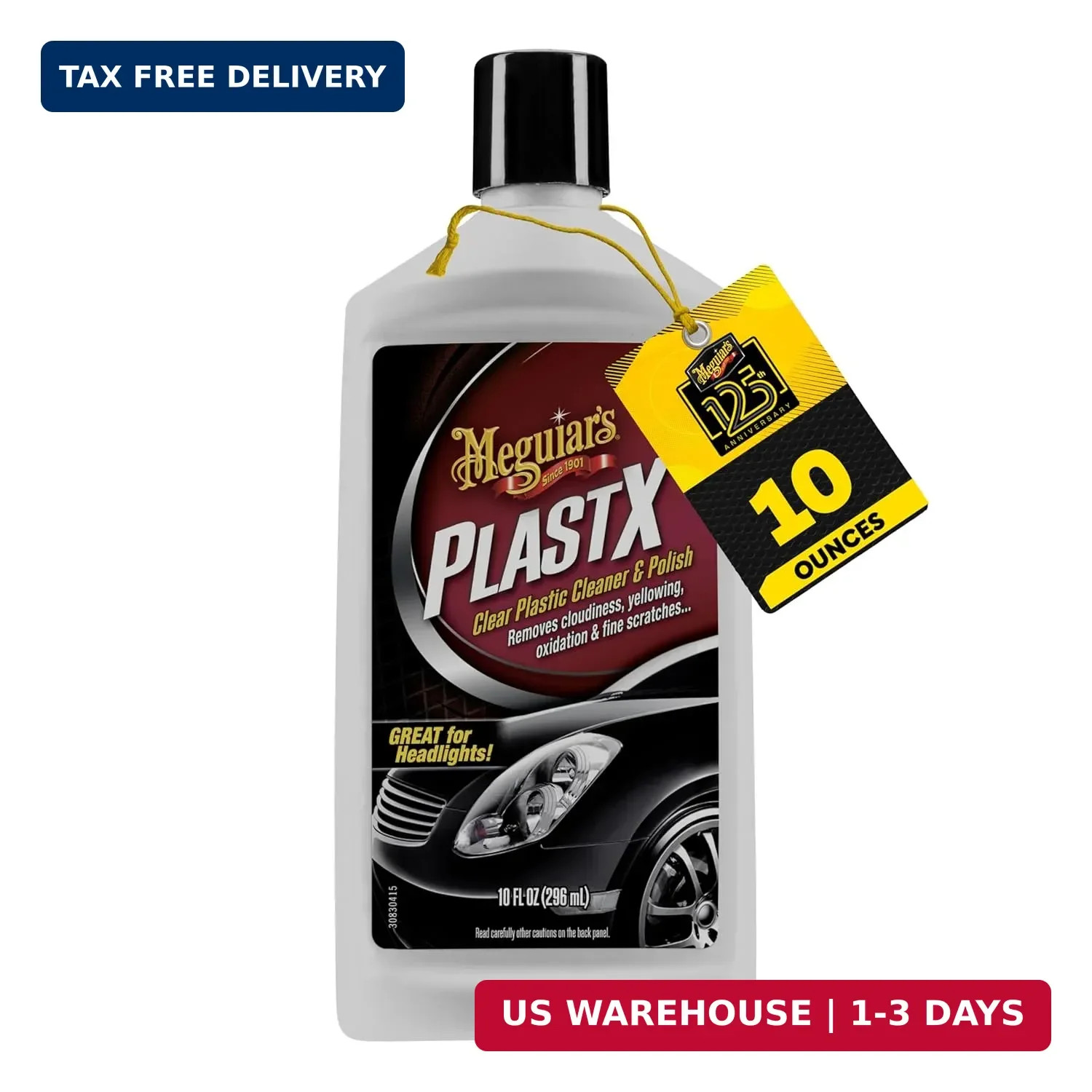 Meguiar’s PlastX Clear Plastic Polish, Fast & Easy Clear Plastic Restorer for He