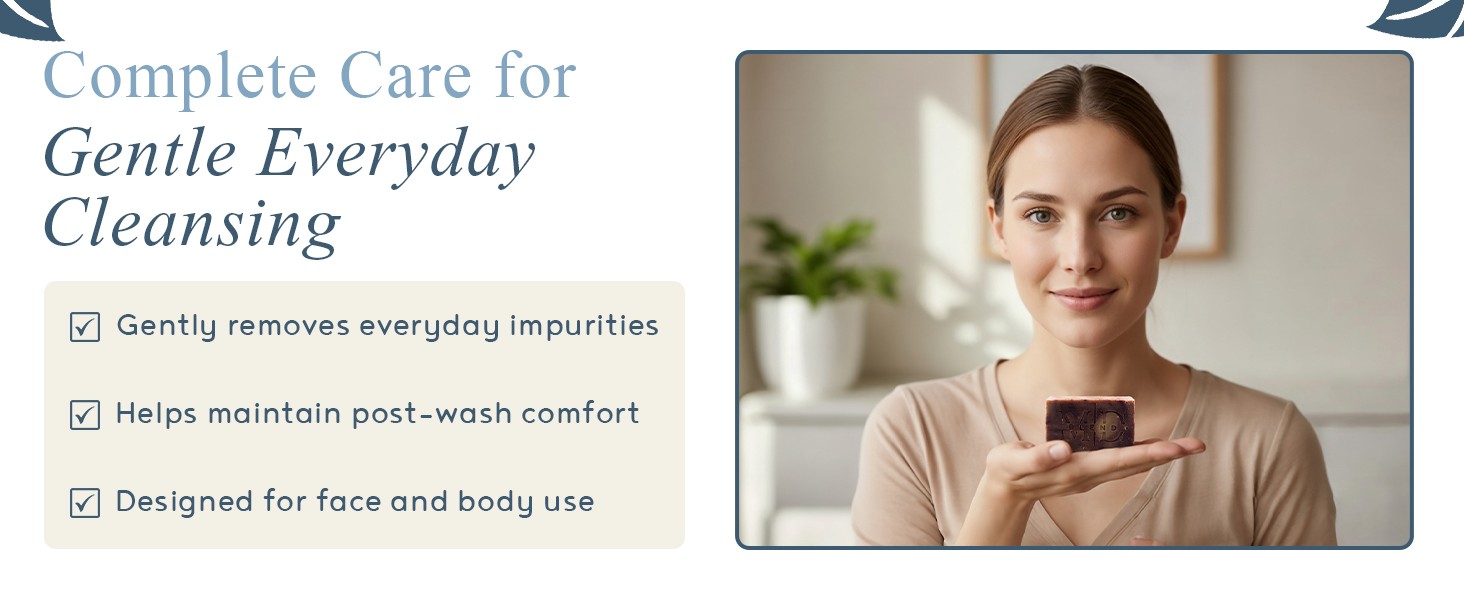 Switch2Pure Nourishing Soap Bar for Sensitive Skin with Jojoba, Avocado & Rose