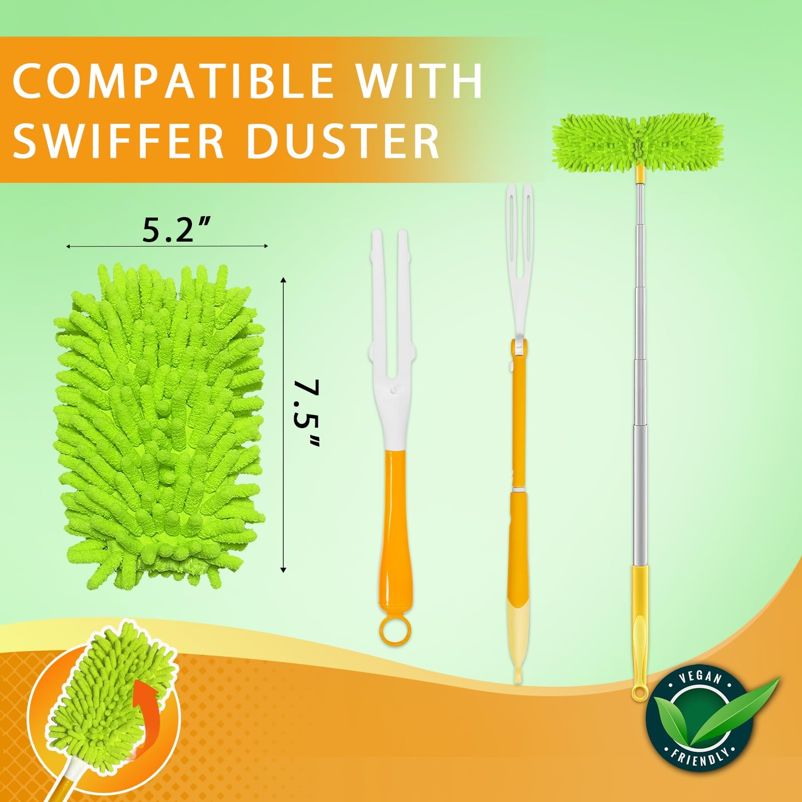 Yicotira Reusable Duster Refill Compatible with Swiffer Hand Duster – 360 Hea…