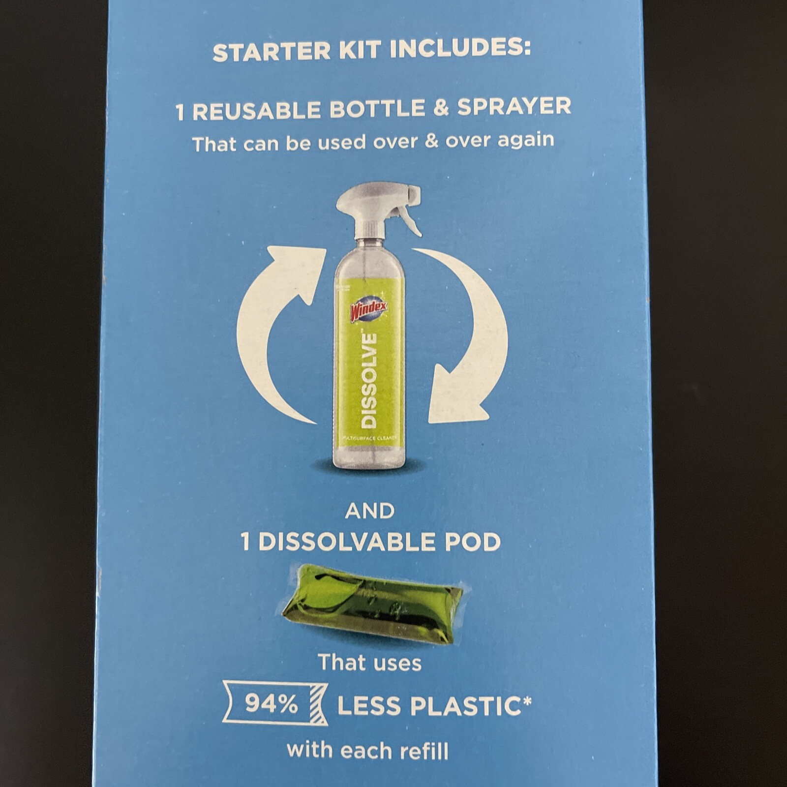 Windex Dissolve Concentrated Pods, Multisurface Cleaner Starter Kit contains 1