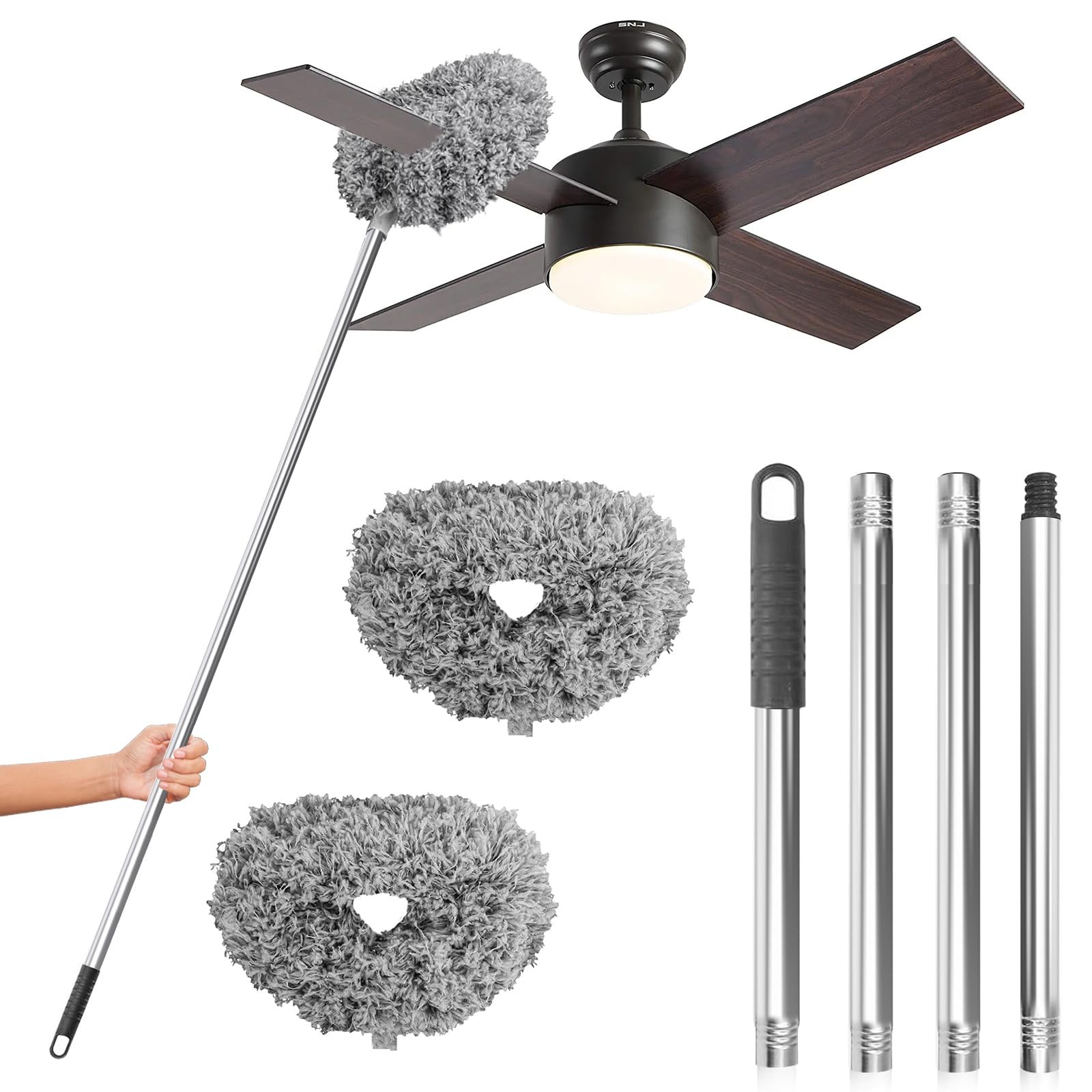 Ceiling Fan Cleaner Duster, 2 Pack Reusable Microfiber Duster with Extension …