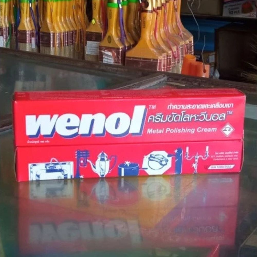 WENOL Metal Polishing Cream Brass Silver Stainless Steel Aluminum Gold 100 g x 3
