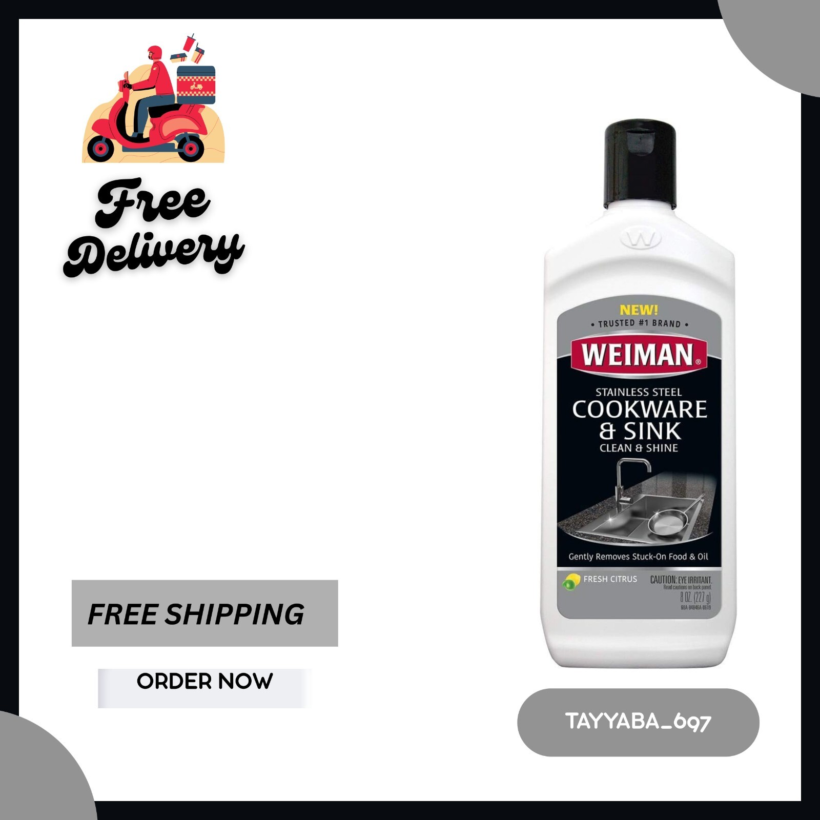 NEW Stainless Steel Sink & Cookware Cleaner – Polish for Pots, Pans & Sinks