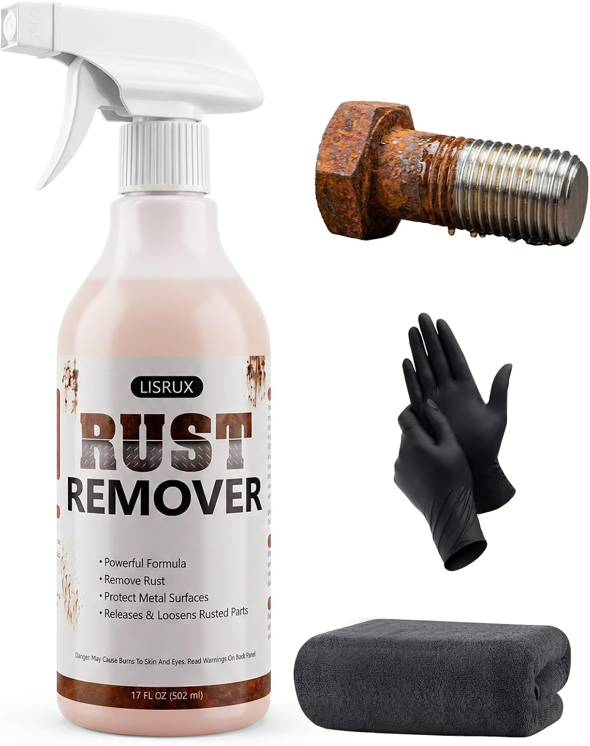 Rust Remover Spray for Metal, 17 Fl Oz, Upgraded Metal Cleaner, Highly Concentra