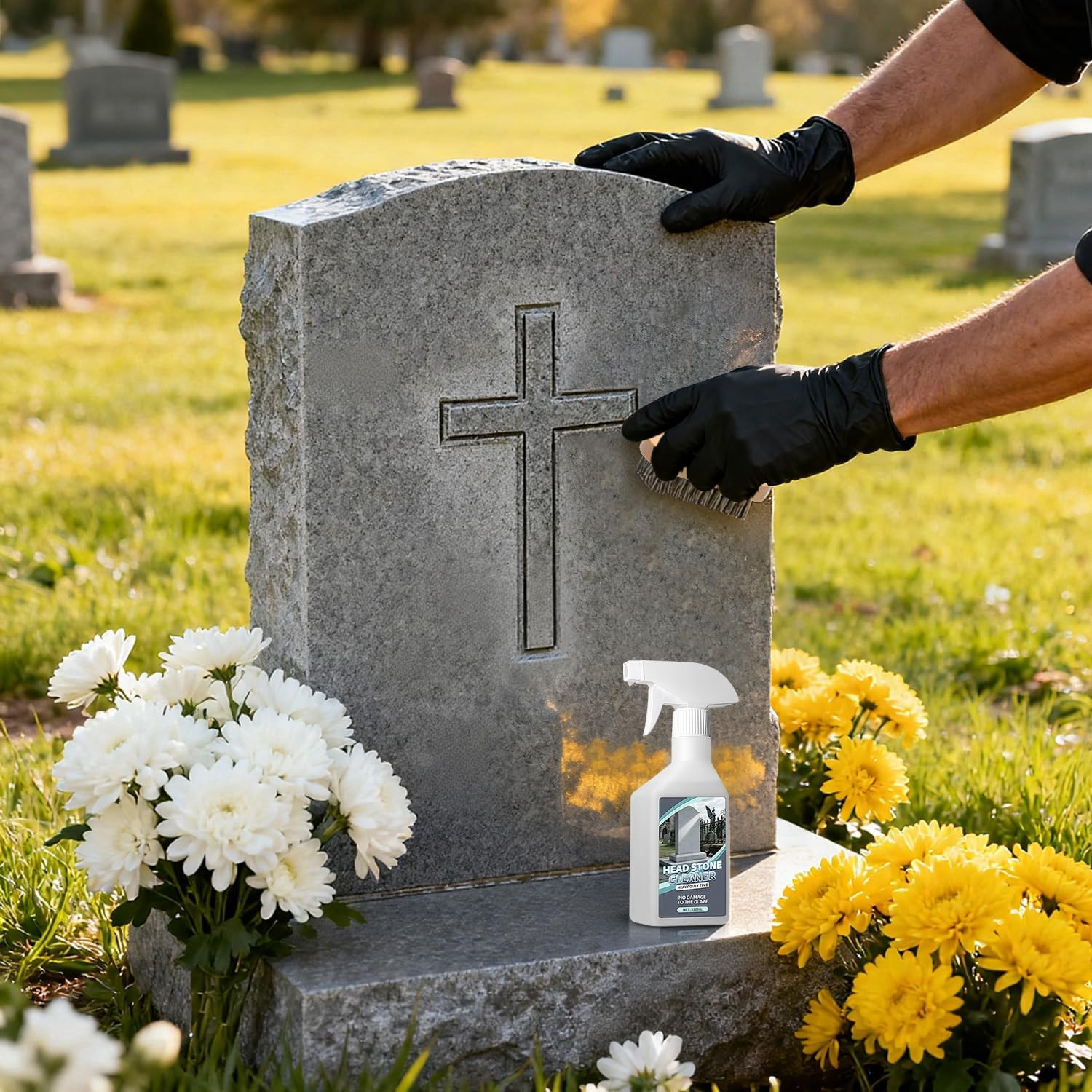 9 PCS Headstone Cleaner Gravestone Cleaning Kit for Granite and Stone Daily