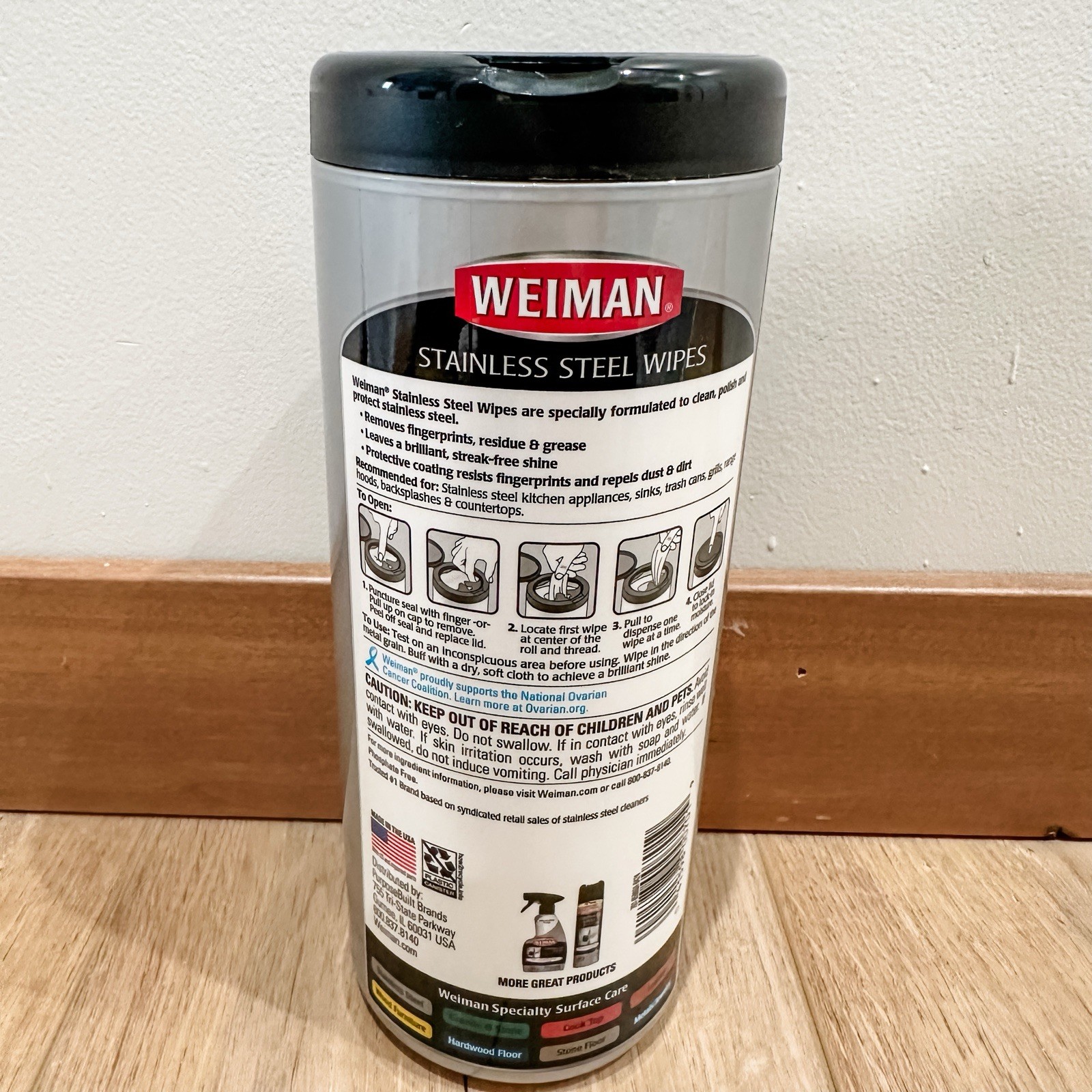 NEW Weiman Products Stainless Steel Wipes 45 Count Pack of 1-USA