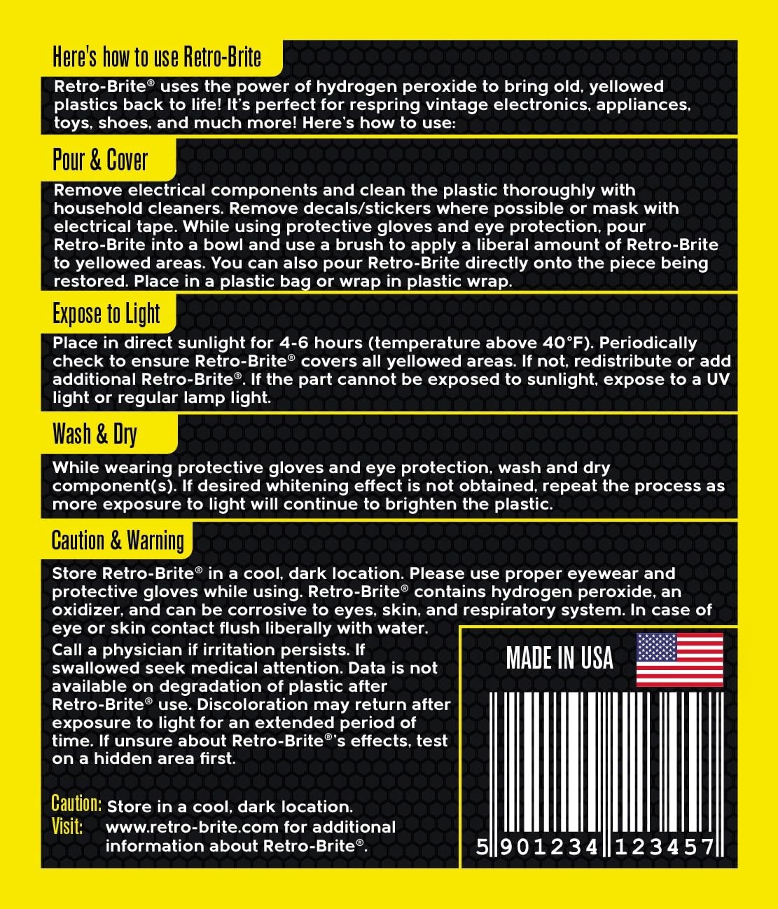 Retro-Brite (Sole Brite) Gel Formula : Restores Yellowed 16 Ounce (Pack of 1)
