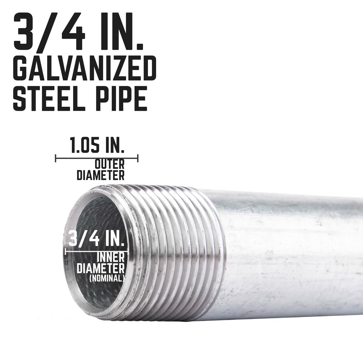 BK Products 3/4 in. MPT x 6 in. L Galvanized Steel Nipple (Pack of 5)