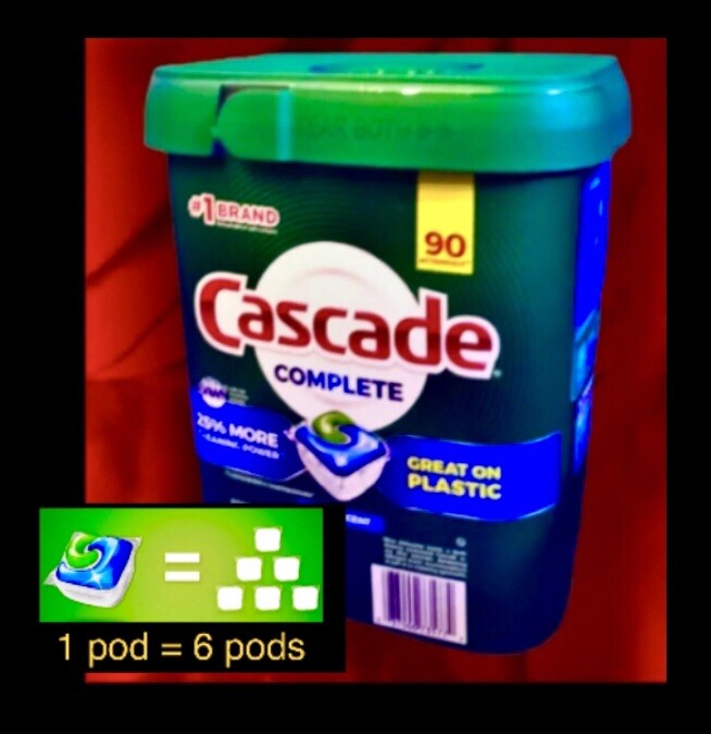 90ct CASCADE Complete Dawn Grease Fight DISHWASHER DETERGENT Packs FRESH SCENT