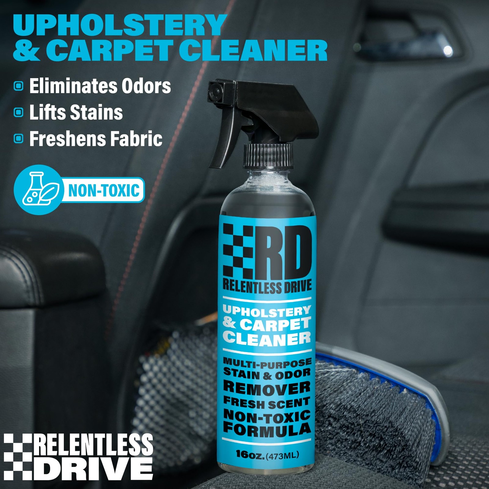 Car Interior Carpet & Upholstery Seat Cleaner — Safe for All Cars — for Carpe…