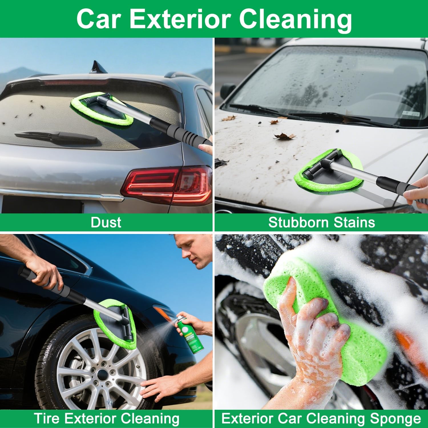 XINDELL Windshield Cleaner Tool – Car Interior Window Cleaning Kit with Exten…