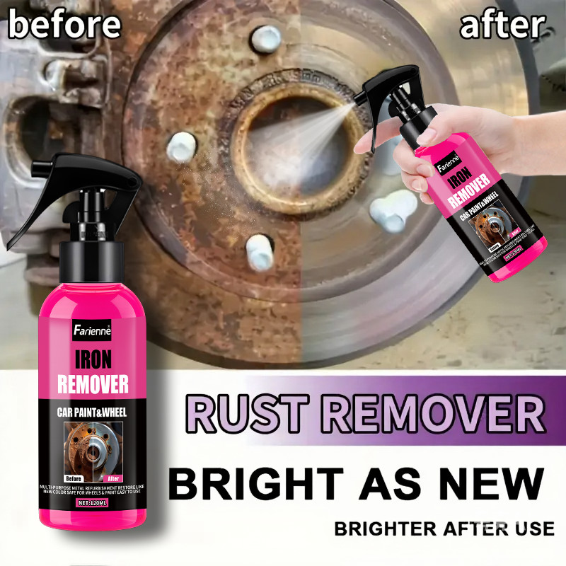 Farienne 120ml Iron Remover Spray Car Wheel Rust Remover Paint Cleaner Brake Dis