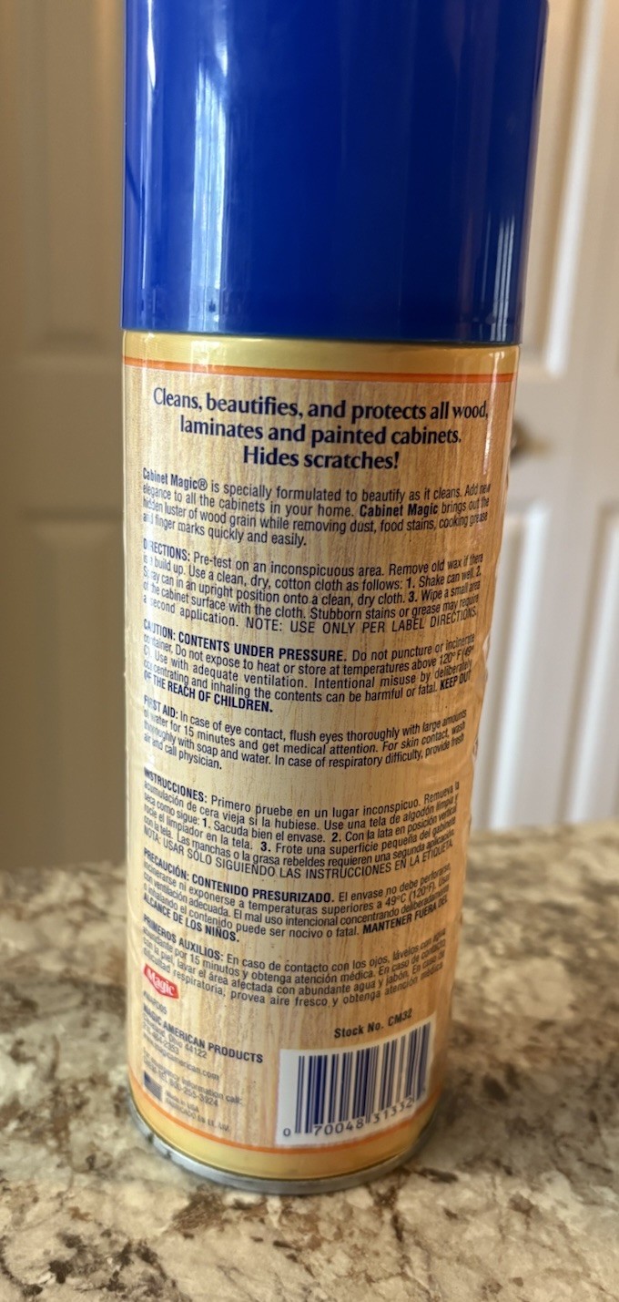 Vintage Orginal Cabinet Magic Cleaner Aerosol Spray Can Cleans Beautifies 13 Oz