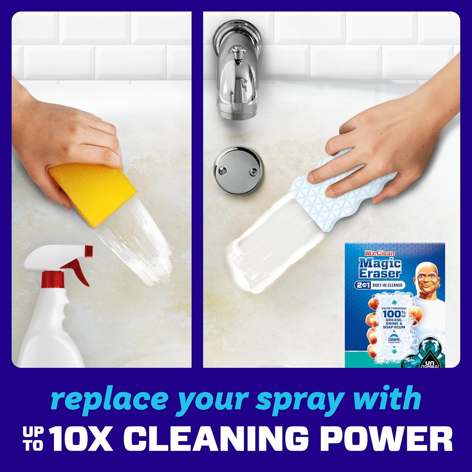 Magic Eraser Foaming Sponge, All Purpose Cleaner, Dawn Cleaning Power, Ultra Foa