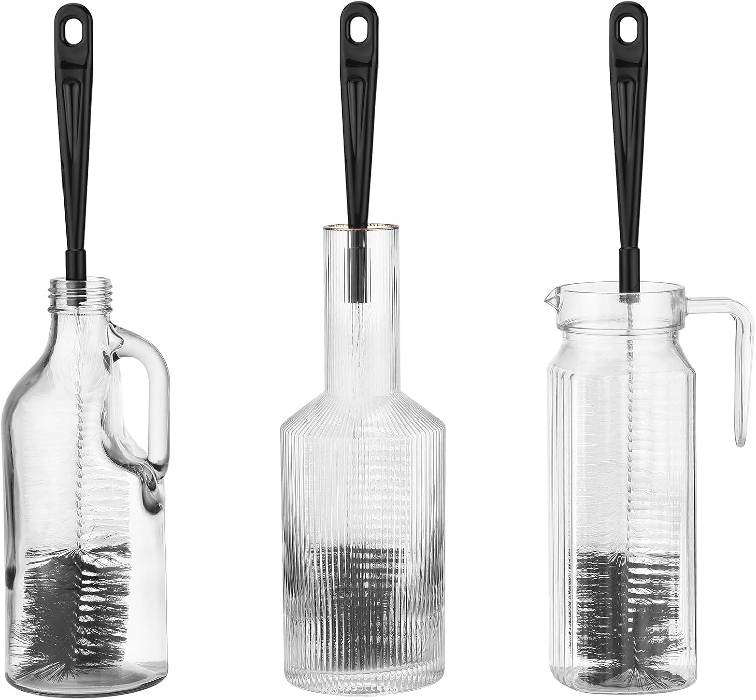 3-Pack Flexible Long Neck Bottle Brush – Ideal for Kombucha & Sports Bottles