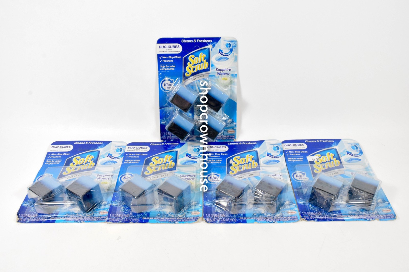 5 Soft Scrubs SAPPHIRE WATERS Duo-Cubes In Tank Toilet Automatic Cleaner 12 ct