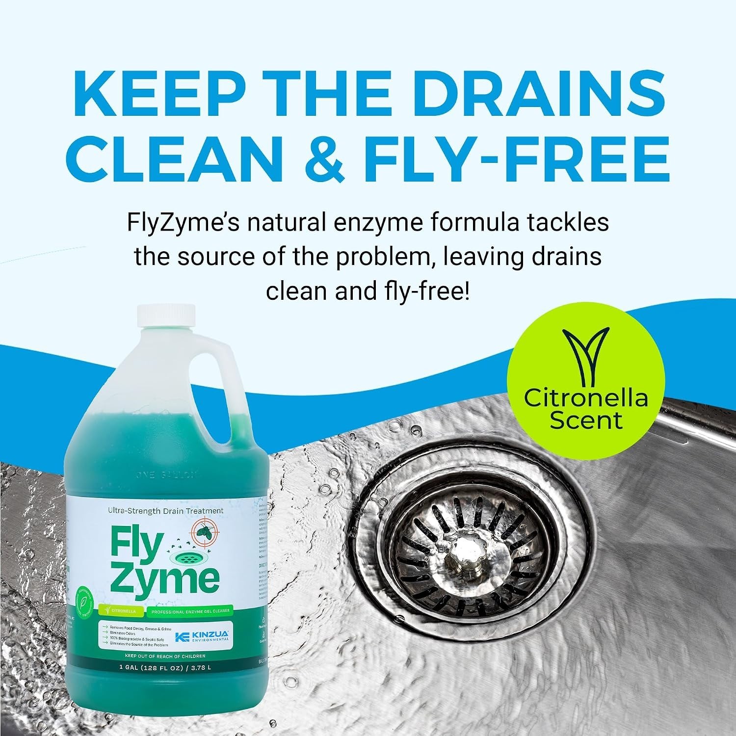 Enzyme Drain Cleaner for Pipes & Fruit Flies