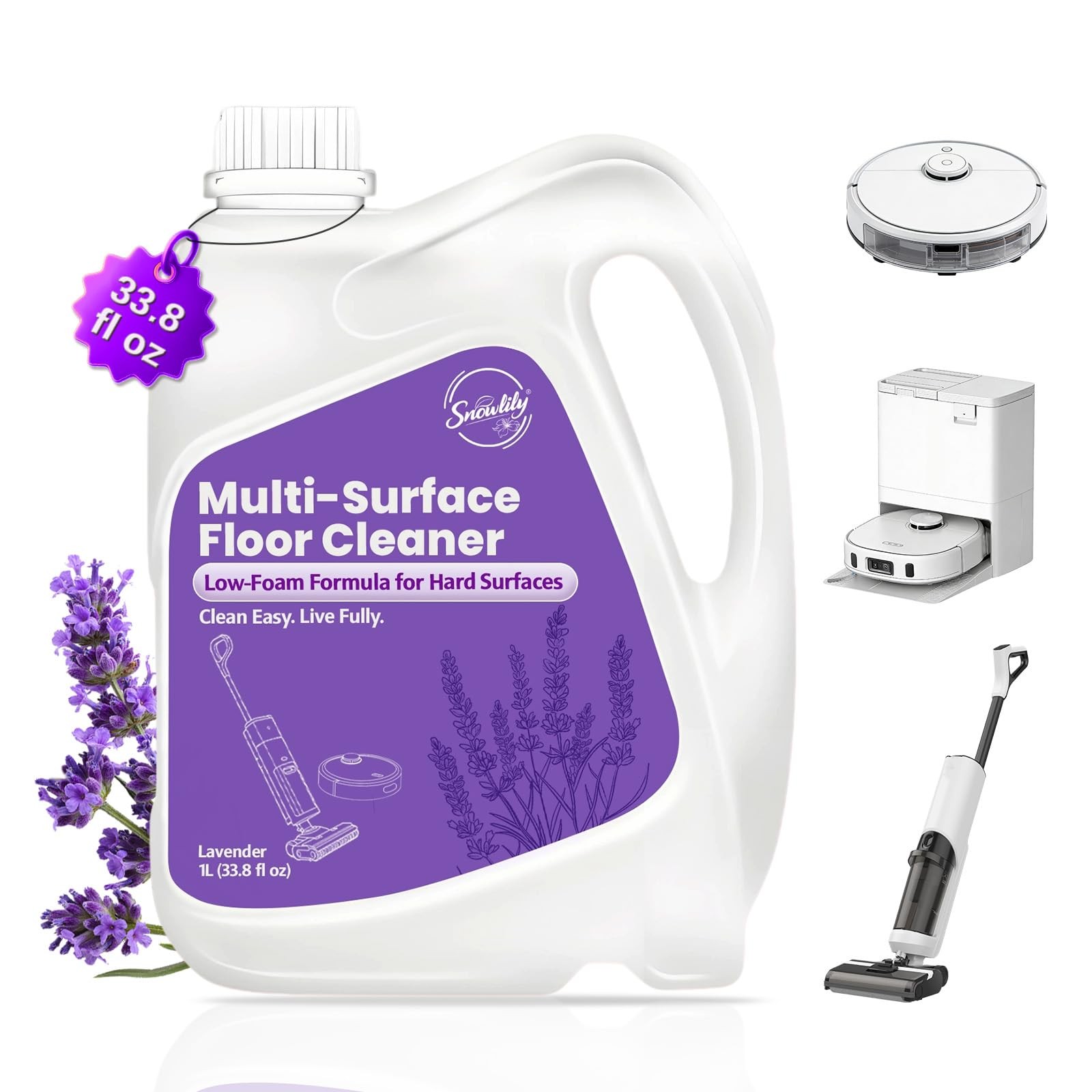 33.8 FL OZ Floor Cleaning Solution with Robot Vacuum, Residue & Streak , Low …