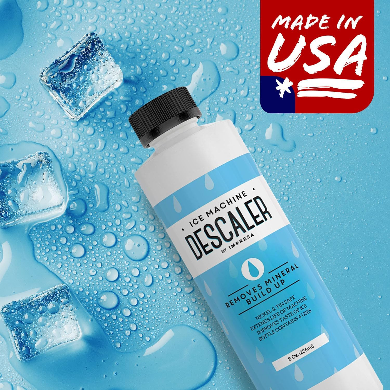 Ice Machine Cleaner Descaler – 8 Fl Oz – Pack of 2-8 Total Uses – Nickel-Safe Ic