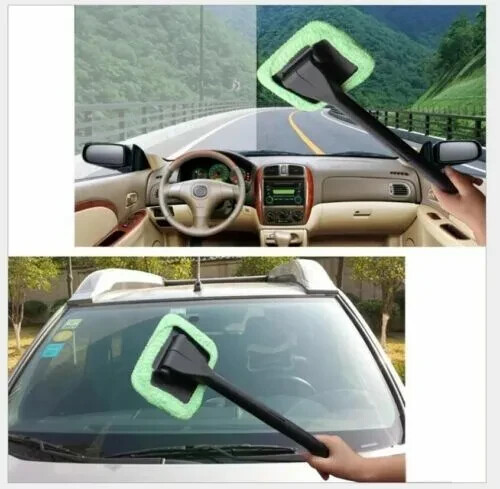 2 Pack Window, Windshield, Mirror, Screen Cleaning Tool Microfiber Glass Brush