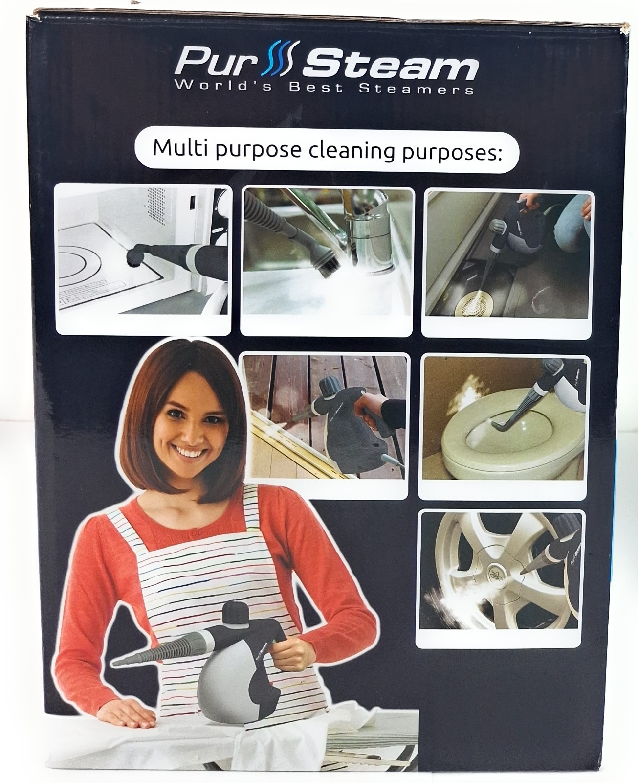 PurSteam Handheld Pressurized Steam Cleaner 9 Tools Car Leather Window PS-581X