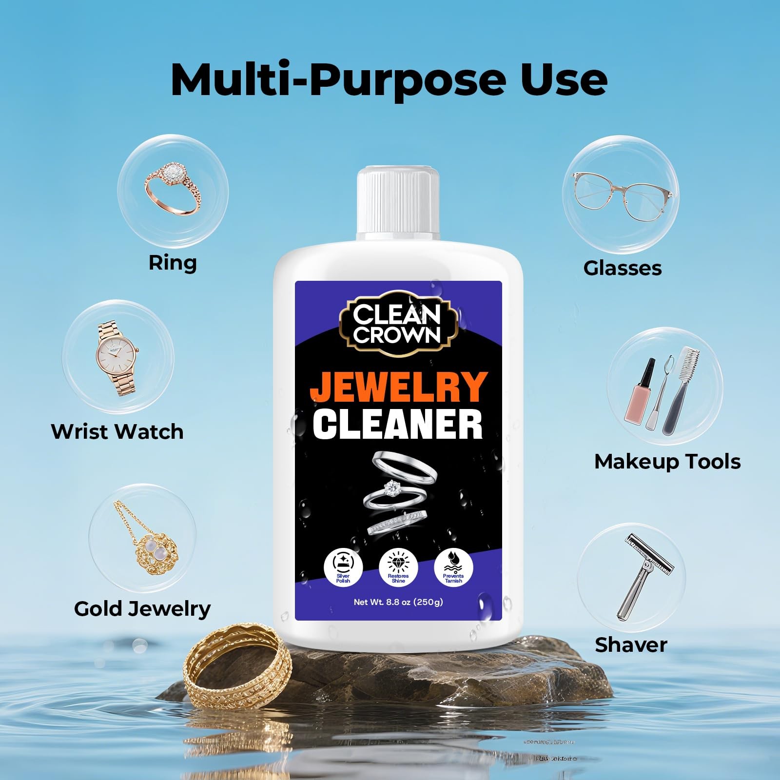 Silver Jewelry Cleaner (8.8 Oz), Silver Cleaner Jewelry Tarnish Remover, Ster…