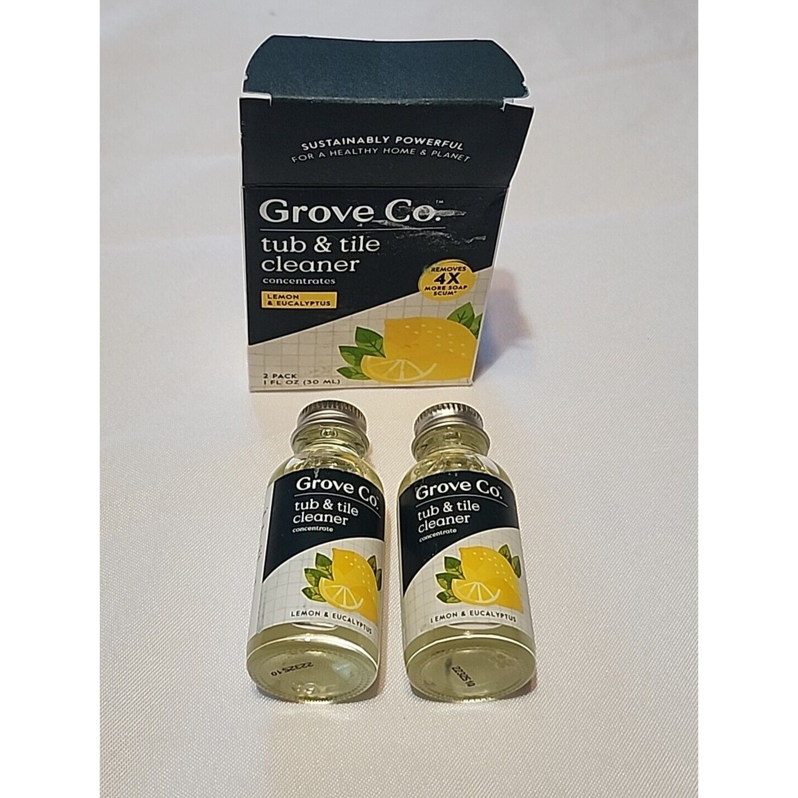 Grove Co. Tub & Tile Cleaner Concentrates Lemon & Eucalyptus 2 Pack 1 fl. oz.