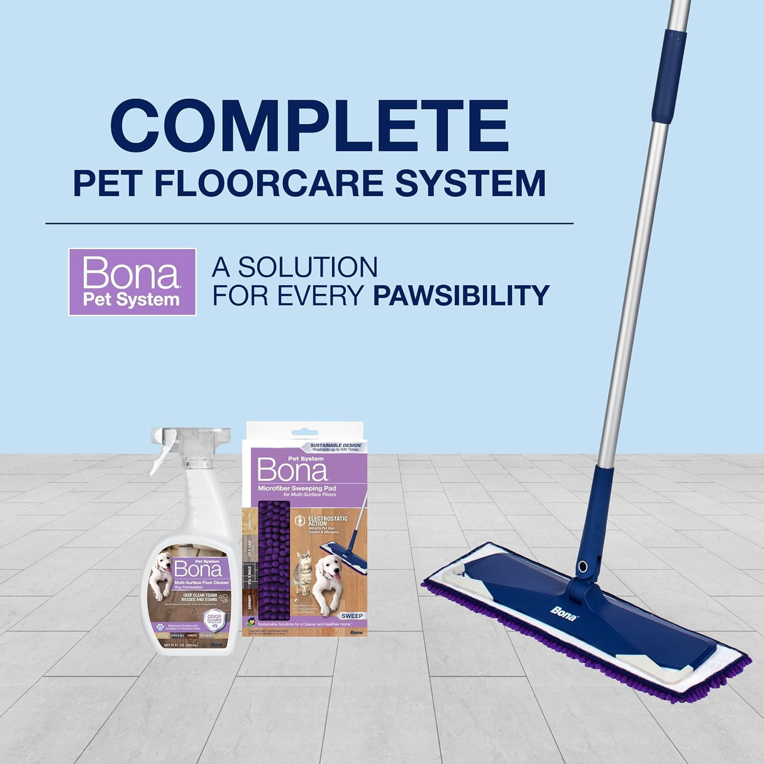 Bona Pet System Multi-Surface Floor Cleaner, Dog Formulation 32 Oz (Pack of 2)