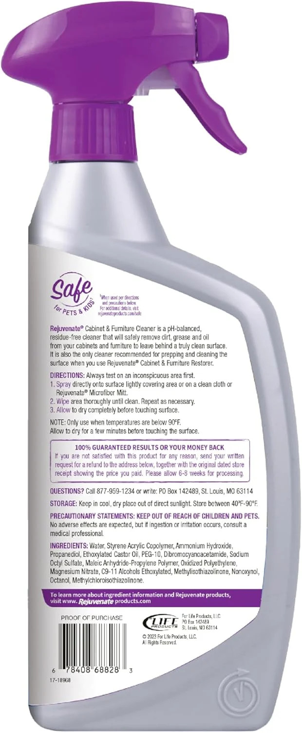 Rejuvenate Cabinet And Furniture Cleaner Removes Dirt, Grime And Grease Buildup