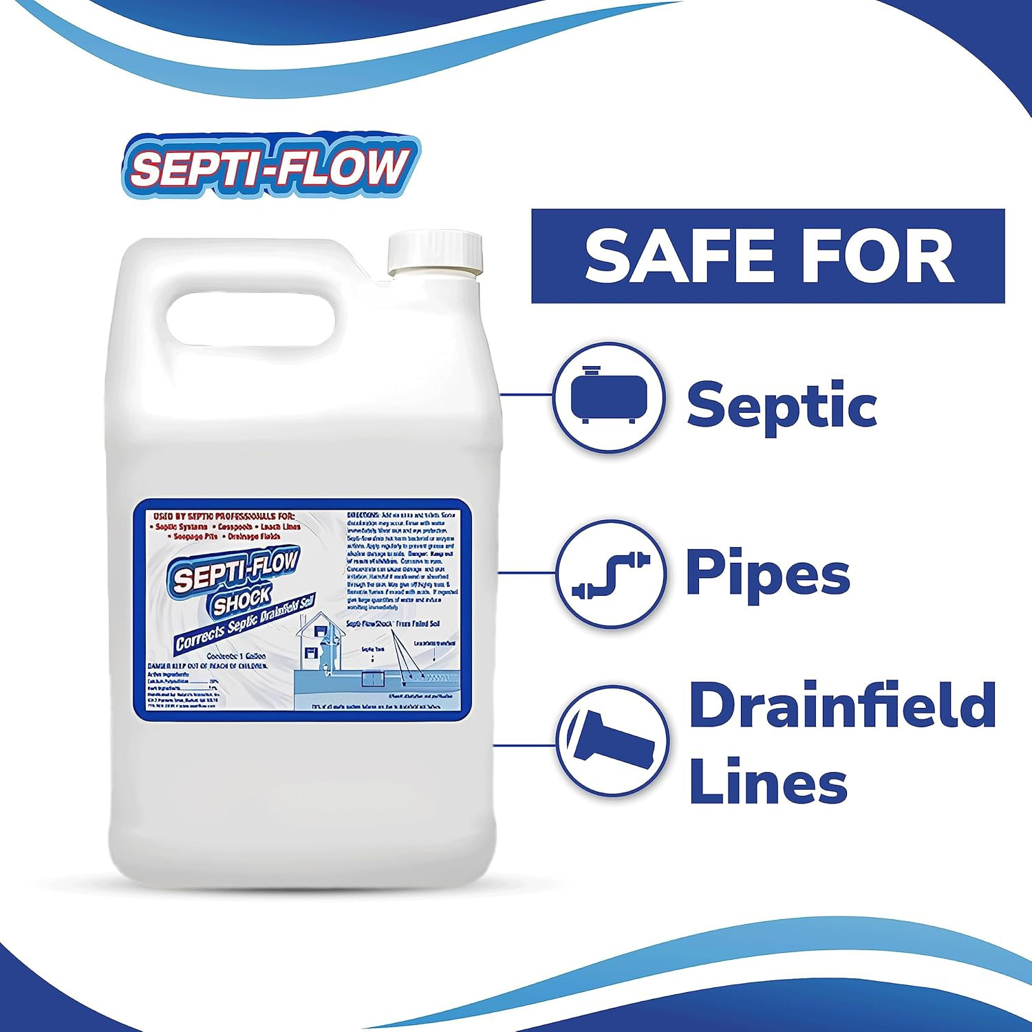 Septi-Flow Shock Septic Drainfield Repair Solution, Clears Leach Fields, Dissolv