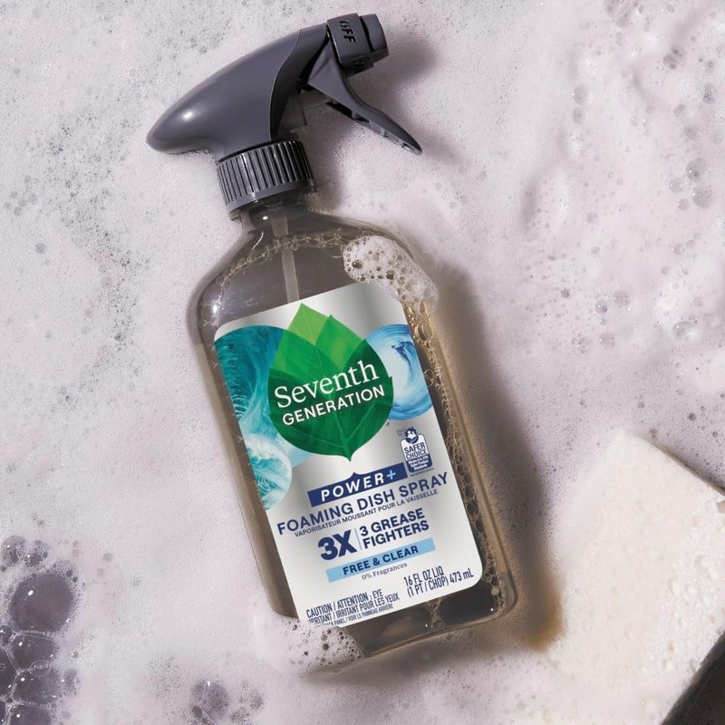 Biodegradable Foaming Dish Spray Unscented Non-Toxic Powerful Grease Cleaner New