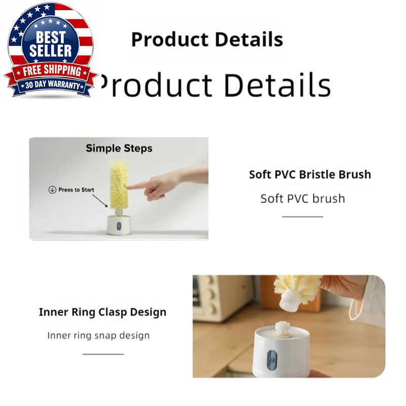 Electric Cup Scrubber Glass Cleaner Lazy Bottles Brush Sink Kitchen Cup Cleaning